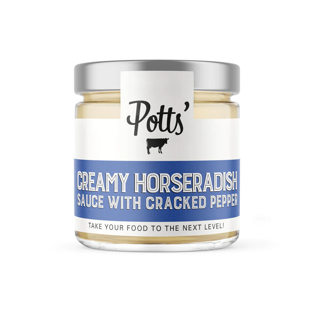 A classic smooth and creamy horseradish sauce with a hint of black pepper. It is terrific as an accompaniment for roast beef.