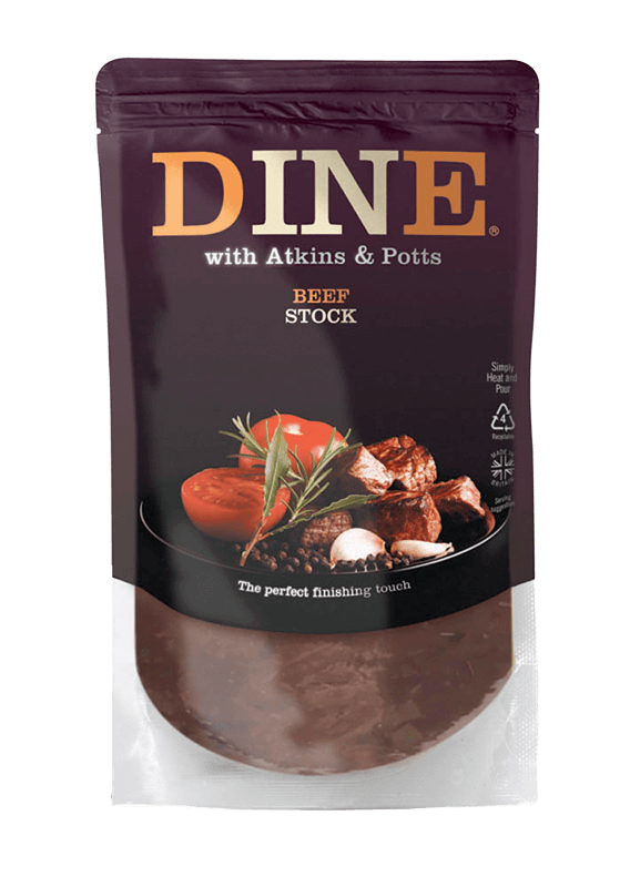 DINE IN Beef Stock is made with love and quality ingredients for you to create a special meal at home. Real food and time to enjoy it. This quick-to-use rich classic stock is the perfect base for casseroles soups sauces bourguignon and other gourmet dishes. Simply pour into the dish you are making for extra depth of flavour. You can also use this stock as a quick broth for beef pho.