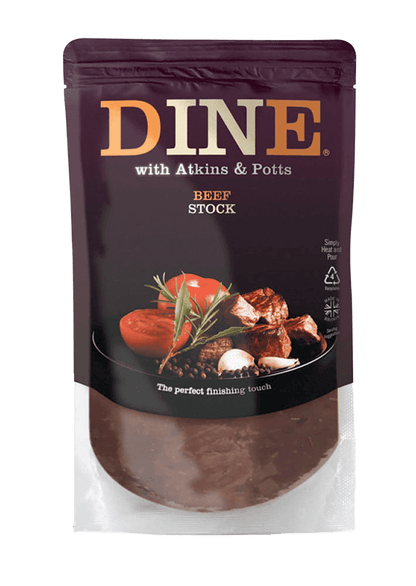 DINE IN Beef Stock is made with love and quality ingredients for you to create a special meal at home. Real food and time to enjoy it. This quick-to-use rich classic stock is the perfect base for casseroles soups sauces bourguignon and other gourmet dishes. Simply pour into the dish you are making for extra depth of flavour. You can also use this stock as a quick broth for beef pho.