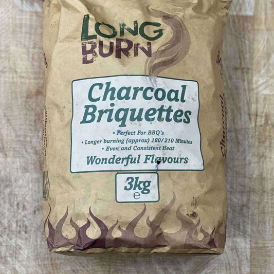 High quality locally sourced briquettes will keep your BBQ burning for hours.