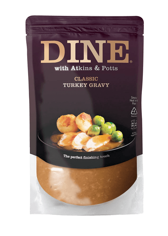 DINE IN Turkey Gravy is made with love and quality ingredients for you to create a special meal at home. Real food and time to enjoy it. Simply heat this quick-to-use gravy and pour over roast pan-fried or grilled turkey. It’s also delicious with meatballs or mashed sweet potatoes or poured over bubble and squeak. This gravy also makes a great base for turkey casseroles and pies.