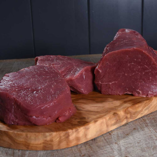 Dry aged Centre Cut of Fillet ideal for beef wellington or roasting as a piece for entertaining.