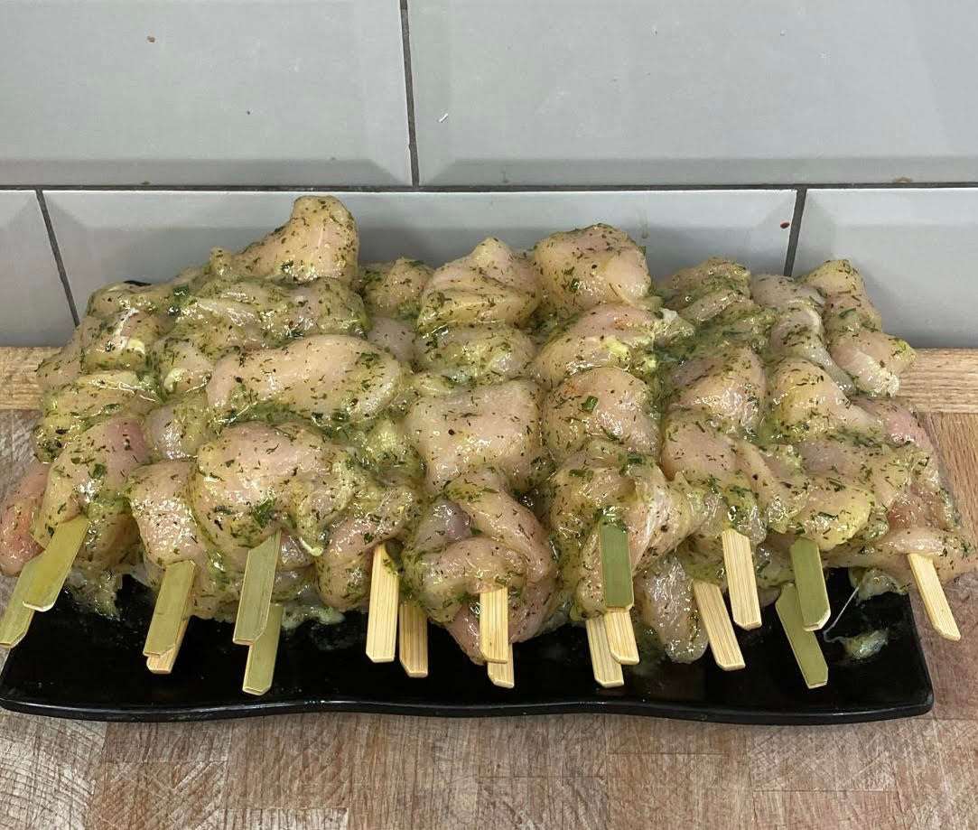 Using our garlic and herb marinade, these chicken breast skewers are perfect for pleasing all your guests.