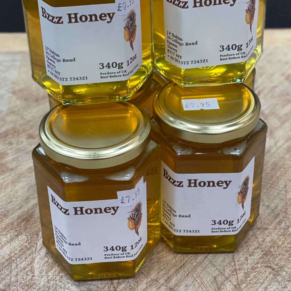 Local honey produced in College Road, Epsom.