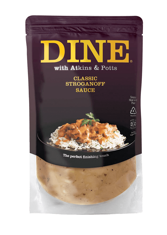 DINE IN Classic Stroganoff Sauce is made with love and quality ingredients for you to create a special meal at home. Real food and time to enjoy it. This quick-to-use hearty sauce was named after the influential Stroganov family in 19th-century Russia. Traditionally served with strips of beef and matchstick potatoes it’s also delicious with pork or chicken.